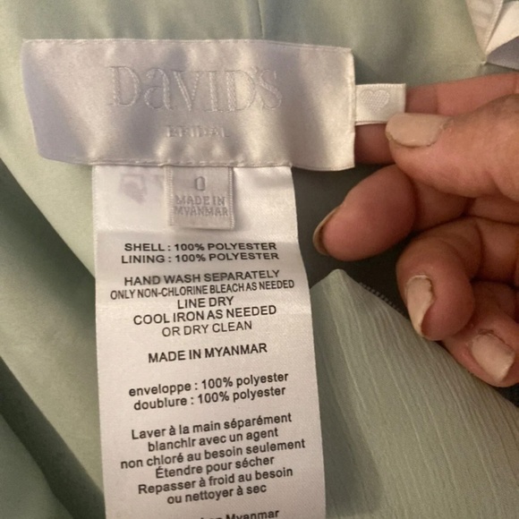 davids bridal bridesmaid/prom dress Meadow F14847 size 0 Strapless Light Green - Picture 4 of 4